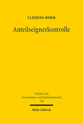 Böhm |  Anteilseignerkontrolle | Buch |  Sack Fachmedien
