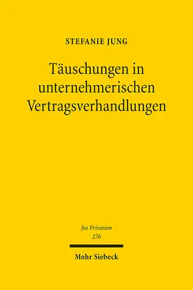 Jung |  Täuschungen in unternehmerischen Vertragsverhandlungen | Buch |  Sack Fachmedien