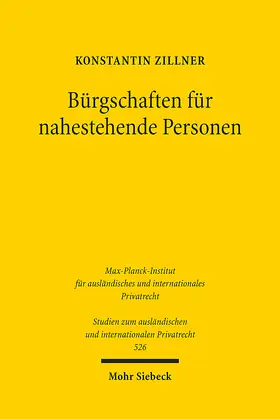 Zillner |  Bürgschaften für nahestehende Personen | Buch |  Sack Fachmedien