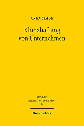 Simon |  Klimahaftung von Unternehmen | Buch |  Sack Fachmedien