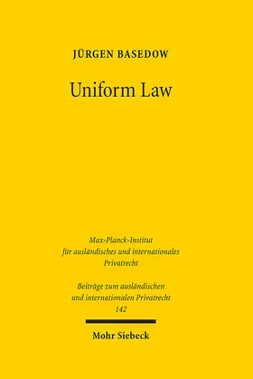 Basedow |  Uniform Law | Buch |  Sack Fachmedien