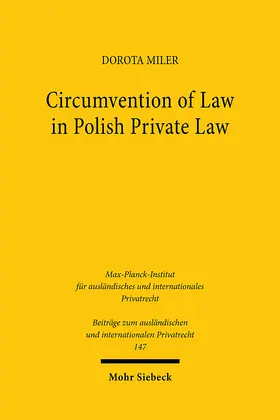 Miler |  Circumvention of Law in Polish Private Law | Buch |  Sack Fachmedien