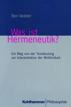 Vedder |  Was ist Hermeneutik? | Buch |  Sack Fachmedien