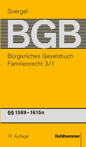 Soergel / Lettmaier / Siebert |  Bürgerliches Gesetzbuch mit Einführungsgesetz und Nebengesetzen (BGB) | Buch |  Sack Fachmedien