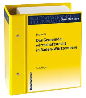 Bronner / Friedl / Glinder |  Das Gemeindewirtschaftsrecht in Baden-Württemberg | Loseblattwerk |  Sack Fachmedien