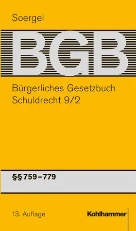 Gröschler / Matthiessen / Häuser |  Bürgerliches Gesetzbuch mit Einführungsgesetz und Nebengesetzen. Schuldrecht 9/2 | Buch |  Sack Fachmedien