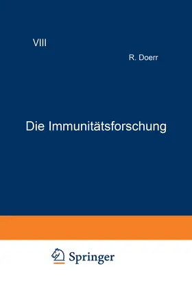 Doerr |  Die Immunitätsforschung | Buch |  Sack Fachmedien