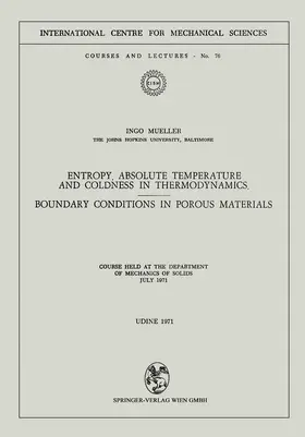 Mueller |  Entropy, Absolute Temperature and Coldness in Thermodynamics | Buch |  Sack Fachmedien