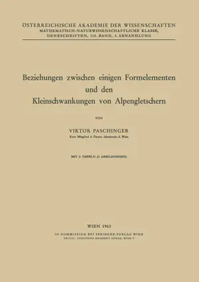 Paschinger |  Beziehungen zwischen einigen Formelementen und den Kleinschwankungen von Alpengletschern | Buch |  Sack Fachmedien