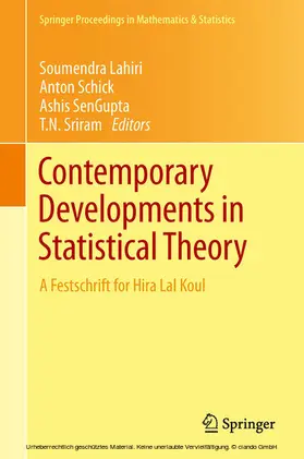 Lahiri / Schick / SenGupta |  Contemporary Developments in Statistical Theory | eBook | Sack Fachmedien