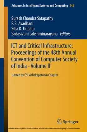 Satapathy / Avadhani / Udgata | ICT and Critical Infrastructure: Proceedings of the 48th Annual Convention of Computer Society of India- Vol II | E-Book | sack.de