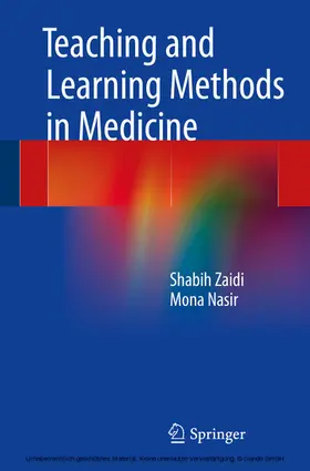 Zaidi / Nasir |  Teaching and Learning Methods in Medicine | eBook | Sack Fachmedien