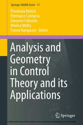 Bettiol / Cannarsa / Colombo | Analysis and Geometry in Control Theory and its Applications | E-Book | sack.de