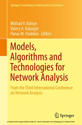 Batsyn / Kalyagin / Pardalos | Models, Algorithms and Technologies for Network Analysis | E-Book | sack.de