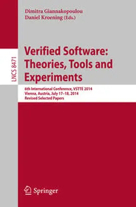 Giannakopoulou / Kroening |  Verified Software: Theories, Tools and Experiments | Buch |  Sack Fachmedien