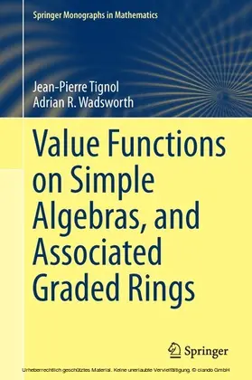 Tignol / Wadsworth |  Value Functions on Simple Algebras, and Associated Graded Rings | eBook | Sack Fachmedien