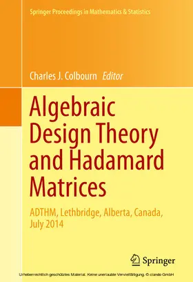 Colbourn | Algebraic Design Theory and Hadamard Matrices | E-Book | sack.de