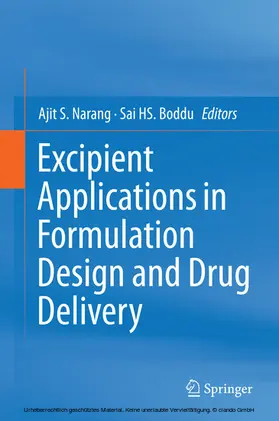 Narang / Boddu |  Excipient Applications in Formulation Design and Drug Delivery | eBook | Sack Fachmedien