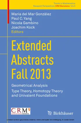 González / Yang / Gambino |  Extended Abstracts Fall 2013 | eBook | Sack Fachmedien