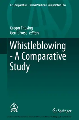 Thüsing / Forst |  Whistleblowing - A Comparative Study | eBook | Sack Fachmedien