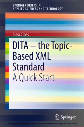 Closs | DITA – the Topic-Based XML Standard | E-Book | sack.de