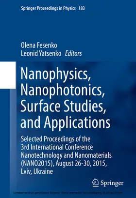 Fesenko / Yatsenko | Nanophysics, Nanophotonics, Surface Studies, and Applications | E-Book | sack.de