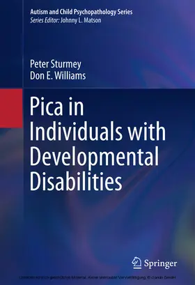 Sturmey / Williams |  Pica in Individuals with Developmental Disabilities | eBook | Sack Fachmedien