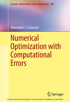 Zaslavski |  Numerical Optimization with Computational Errors | eBook | Sack Fachmedien