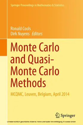 Cools / Nuyens |  Monte Carlo and Quasi-Monte Carlo Methods | eBook | Sack Fachmedien