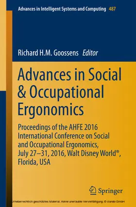 Goossens |  Advances in Social & Occupational Ergonomics | eBook | Sack Fachmedien