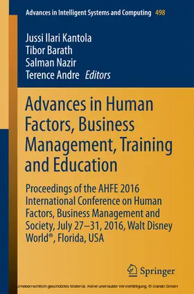 Kantola / Barath / Nazir | Advances in Human Factors, Business Management, Training and Education | E-Book | sack.de