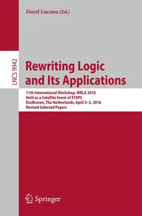 Lucanu |  Rewriting Logic and Its Applications | Buch |  Sack Fachmedien