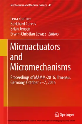 Zentner / Corves / Jensen | Microactuators and Micromechanisms | E-Book | sack.de