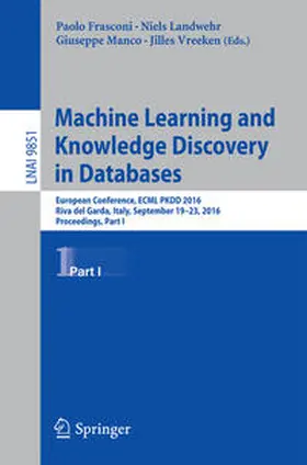 Frasconi / Landwehr / Manco |  Machine Learning and Knowledge Discovery in Databases | eBook | Sack Fachmedien