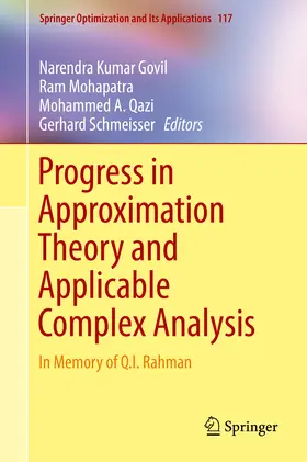 Govil / Mohapatra / Qazi | Progress in Approximation Theory and Applicable Complex Analysis | E-Book | sack.de