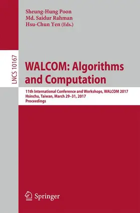 Poon / Yen / Rahman |  WALCOM: Algorithms and Computation | Buch |  Sack Fachmedien