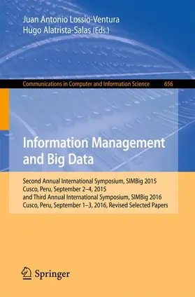 Alatrista-Salas / Lossio-Ventura |  Information Management and Big Data | Buch |  Sack Fachmedien