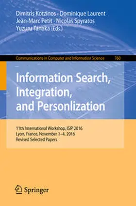 Kotzinos / Laurent / Petit | Information Search, Integration, and Personlization | E-Book | www2.sack.de
