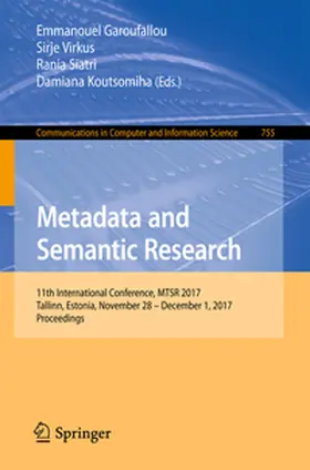 Garoufallou / Virkus / Siatri | Metadata and Semantic Research | E-Book | sack.de