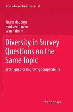 de Jonge / Kalmijn / Veenhoven |  Diversity in Survey Questions on the Same Topic | Buch |  Sack Fachmedien