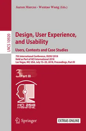 Marcus / Wang | Design, User Experience, and Usability: Users, Contexts and Case Studies | E-Book | sack.de