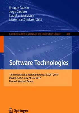 Cabello / van Sinderen / Cardoso |  Software Technologies | Buch |  Sack Fachmedien