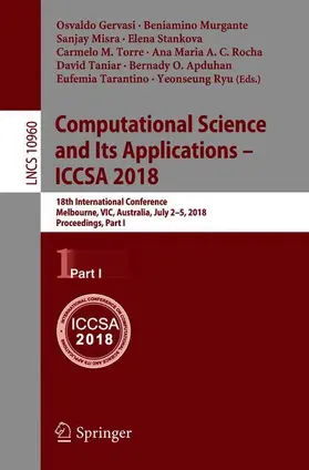 Gervasi / Torre / Murgante |  Computational Science and Its Applications - ICCSA 2018 | Buch |  Sack Fachmedien
