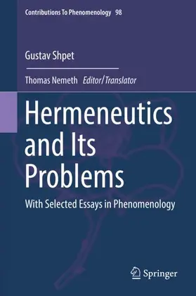 Shpet / Nemeth |  Hermeneutics and Its Problems | Buch |  Sack Fachmedien