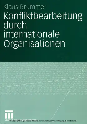 Brummer | Konfliktbearbeitung durch internationale Organisationen | E-Book | sack.de