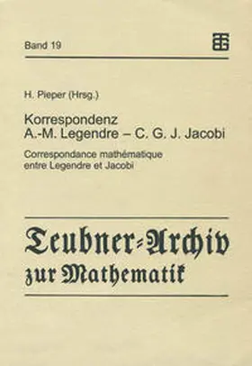 Pieper |  Korrespondenz Adrien-Marie Legendre — Carl Gustav Jacob Jacobi | eBook | Sack Fachmedien