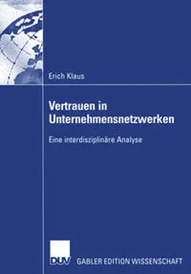 Klaus | Vertrauen in Unternehmensnetzwerken | E-Book | sack.de