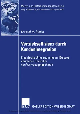 Stotko |  Vertriebseffizienz durch Kundenintegration | eBook | Sack Fachmedien