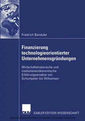 Bandulet | Finanzierung technologieorientierter Unternehmensgründungen | E-Book | sack.de