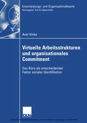 Vinke | Virtuelle Arbeitsstrukturen und organisationales Commitment | E-Book | sack.de